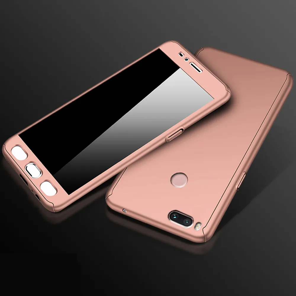 360 Protective Case For Xiaomi 5X Redmi 3S 4X Note4 Note4X Tempered Glass Front Back Cover Full Body Coverage Protection Shells |