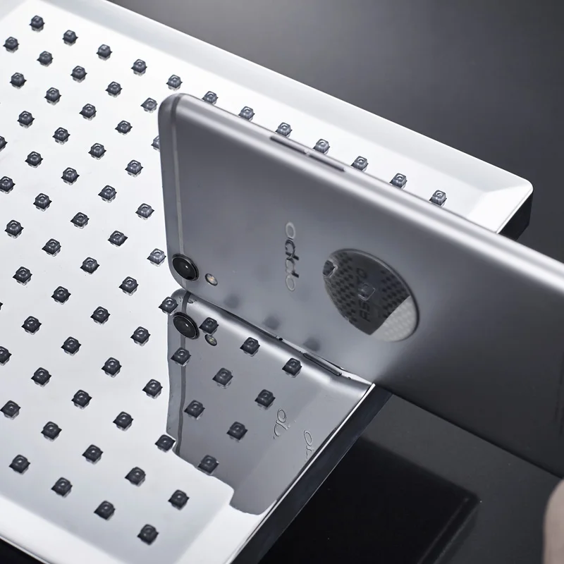 

Bright Chrome LED Light Rainfall Shower Head Rectangular LED Color Changing Brass Shower Head Shower Faucet Replace Head