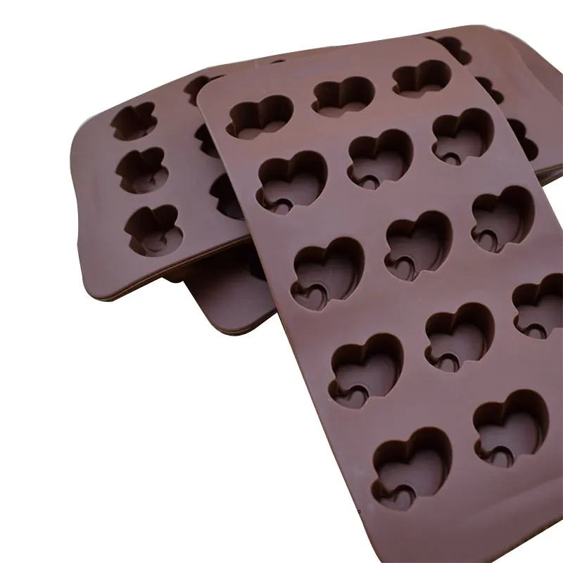 15 решеток шоколадная форма Двойное сердце сетка силиконовая для печенья помадка