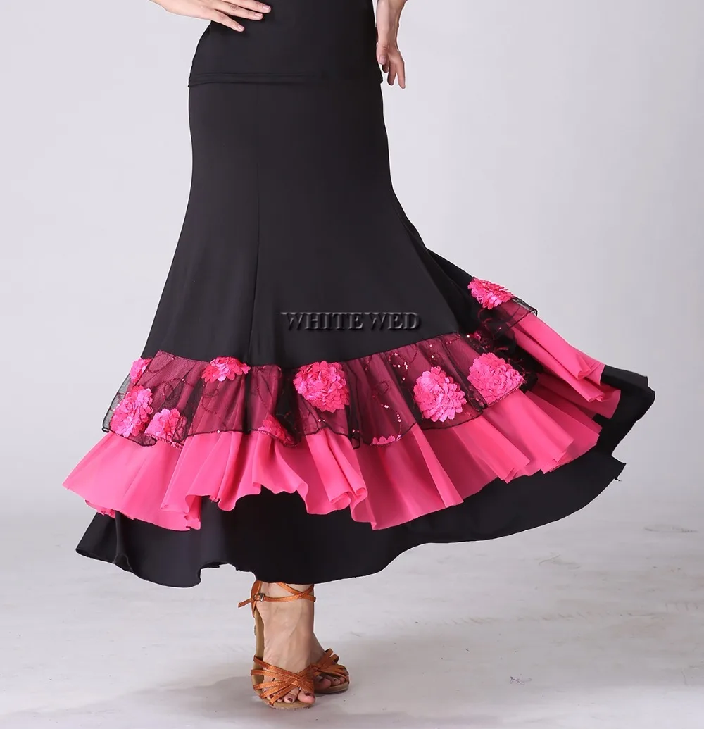 Women's Smooth Ballroom Practice Dance Costumes Skirts Floral Waltz Foxtrot Latin Flamenco Party Square Dancing | Тематическая