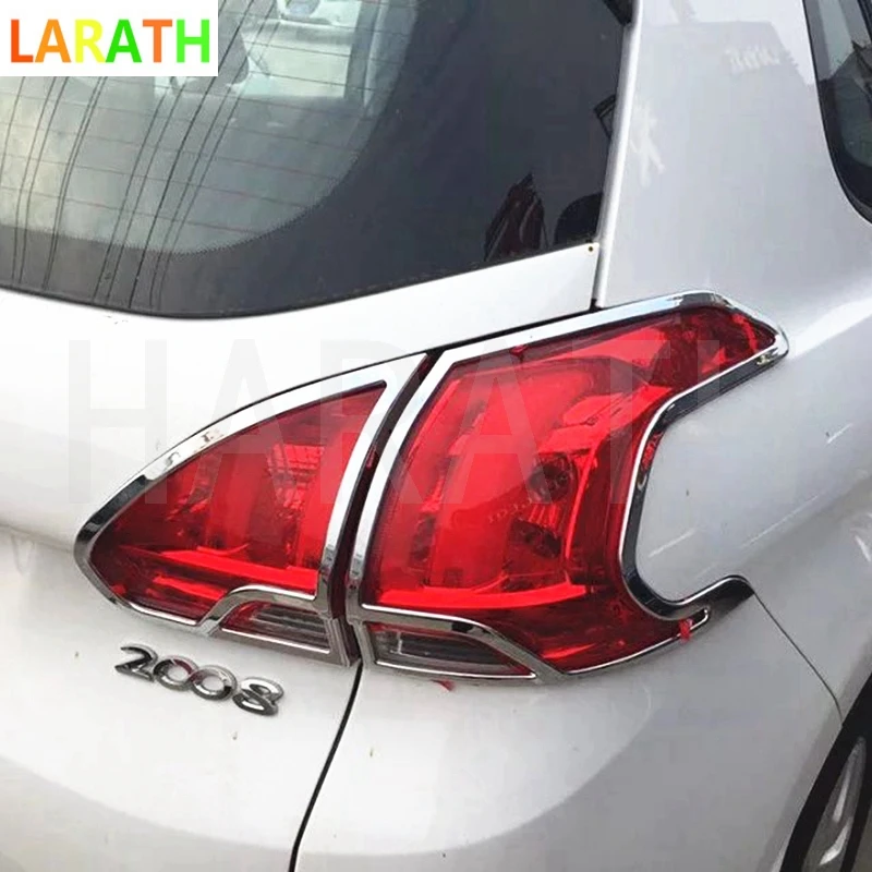 Для Peugeot 2008 2014 2 шт. пластик хром автомобиля задний светильник абажур для лампы с