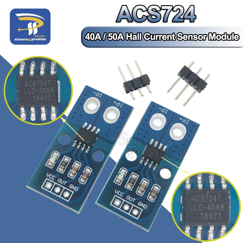 Модуль датчика тока Холла ACS724 40 А 50 5 В 1 шт.|Интегральные схемы| |
