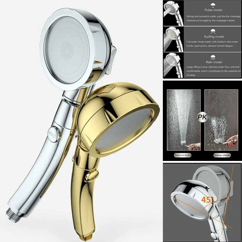 Хромированная насадка для душа с высоким турбо-давлением 50% экономия воды ионные