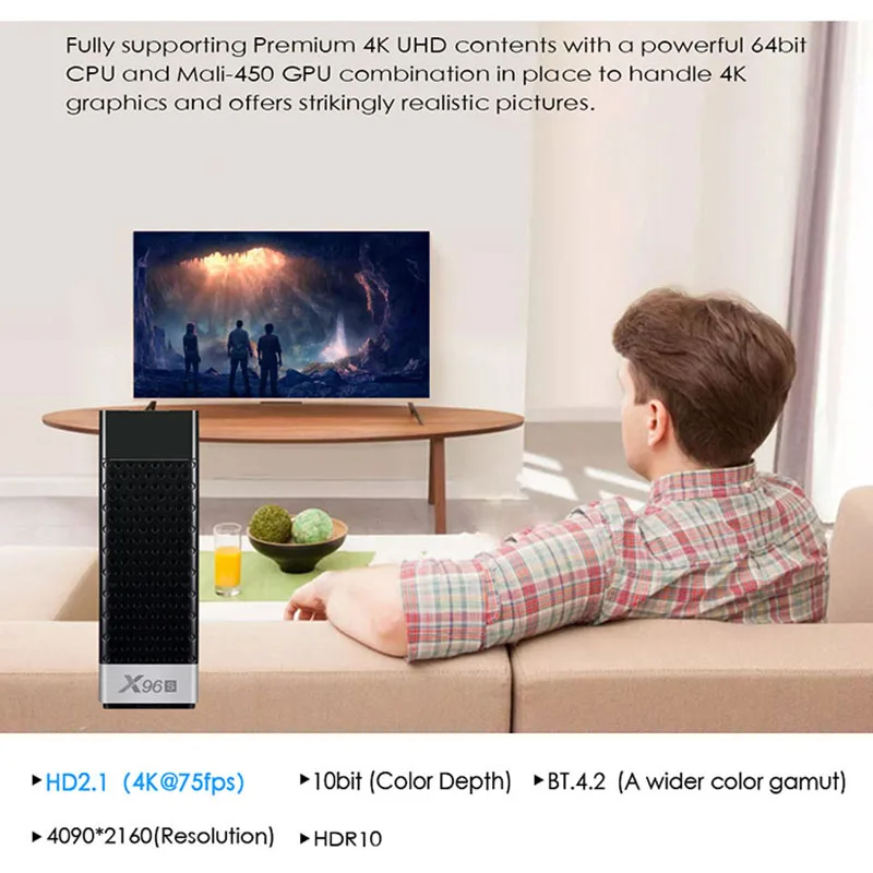 X96S Мини ПК 2G 16G Android 8 1 TV Box Amlogic S905Y2 DDR4 4 Гб RAM 32 ГБ ROM Stick 5G WiFi BT 2 4K HD Smart Media