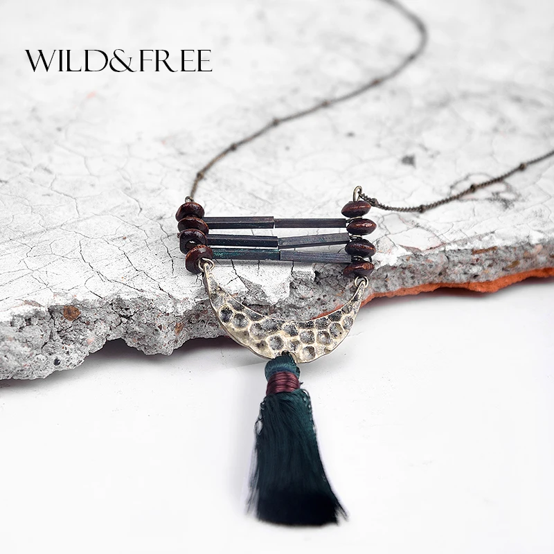 Женские Модные кисточкой с бронзовой цепочкой ожерелья & Подвески множеством