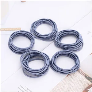 Light Blue Новое поступление, Женская однотонная Базовая повязка для волос с коробкой, высокая эластичность, тонкие резинки для волос, милые резинки для девушек, милые аксессуары для волос - Цвет: Light Blue