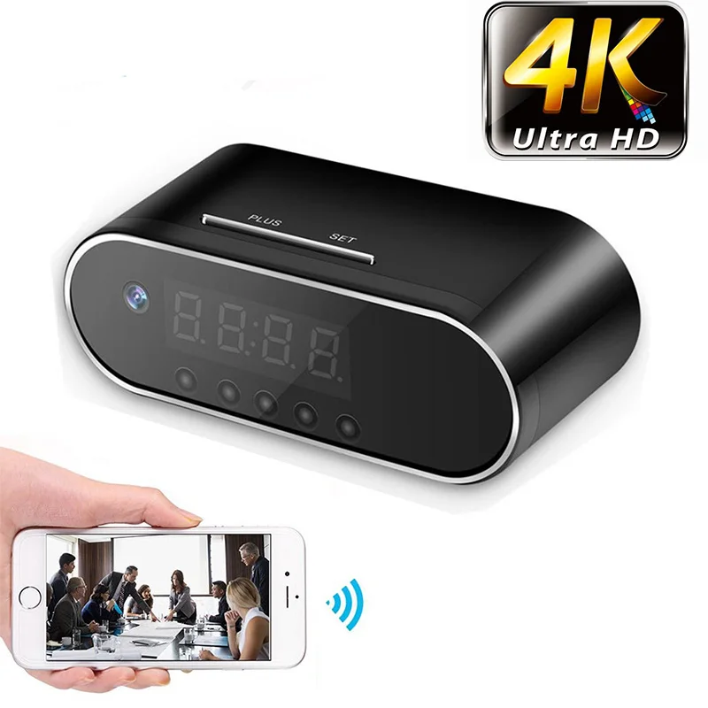 4 K/1080 P Дистанционное Обнаружение мини-часы камера сигнализации P2P Livecam IR ночного видения Wifi камера IP Mini DV DVR видеокамера невидимая скрытая