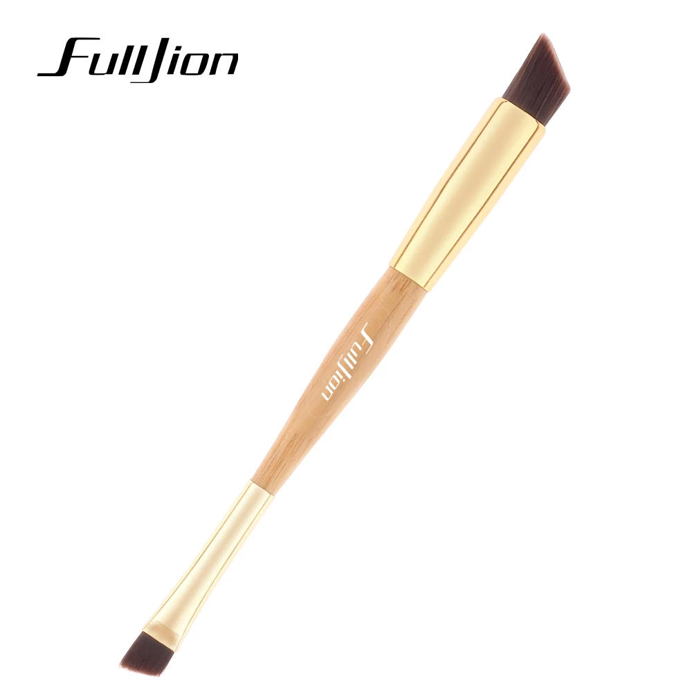 Fulljion 1 шт. двухсторонняя Золотая кисть для основы + тени бровей кисточка носа Blemish