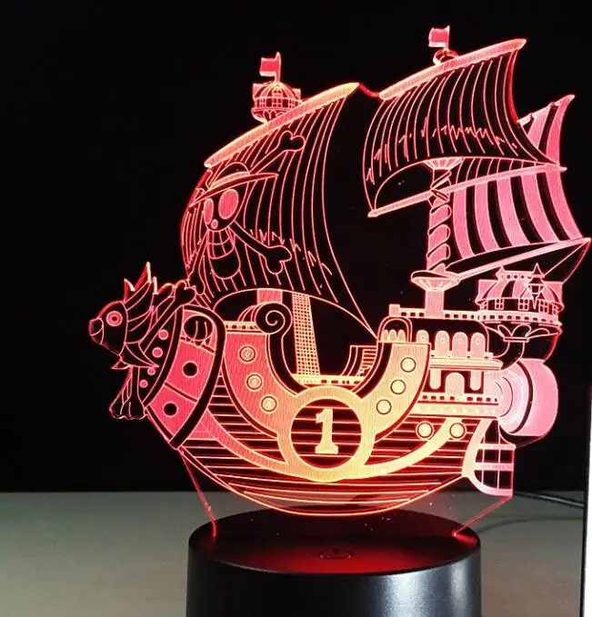 Priate Boat 3D ретро старинный парусный морской корабль светодиодный светильник 7 цветов меняющий иллюзию ночной Светильник USB настольный Декор Светильник ing Прямая поставка - Испускаемый цвет: Priate Boat