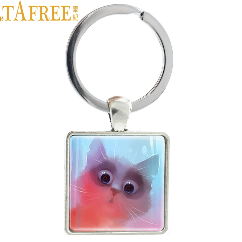 TAFREE, хорошее качество,, новая мода, крутой Кот, шарм, брелок, подвеска, Черный кот, брелок для женщин, мужчин, ювелирное изделие, подарок E376 - Цвет: E379