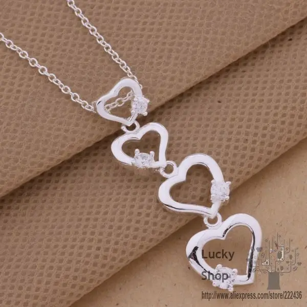 Серебряное ожерелье AN103 с серебряным покрытием модное ювелирное изделие кулоном