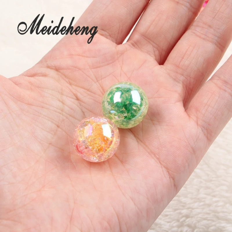 Акриловые Цветные радужные шарики с отверстием для волос изготовления ювелирных