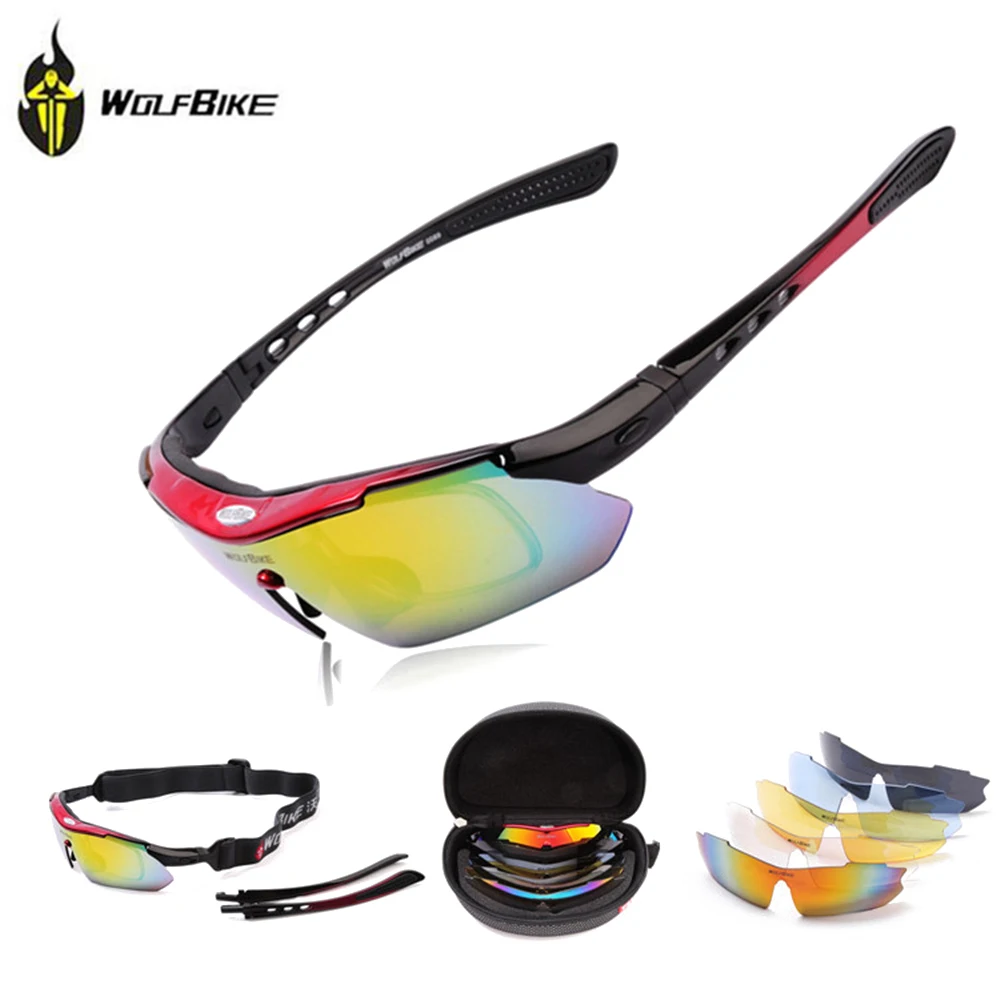 Очки солнцезащитные Мужские поляризационные с 5 линзами спортивные для горных и