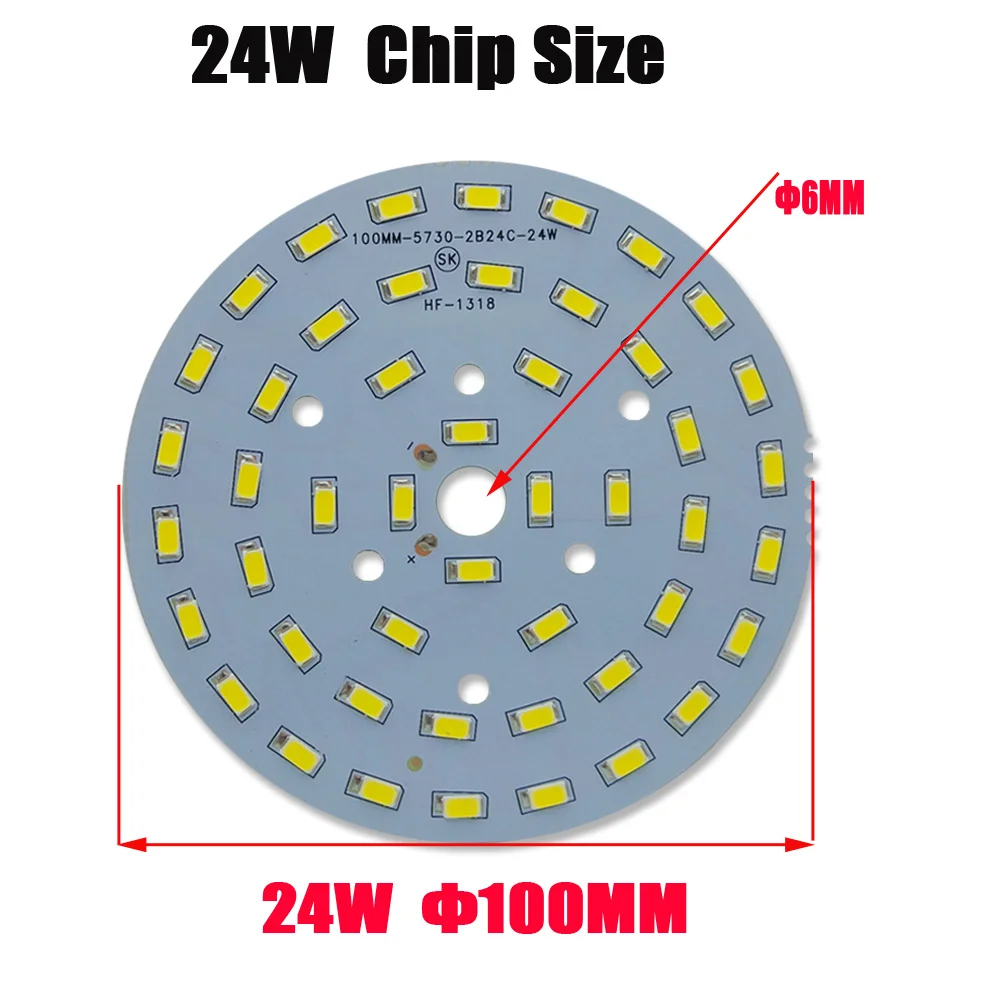 Светодиодная плата 5P SMD 5730 24 Вт круглая алюминиевая лампа источник светильник