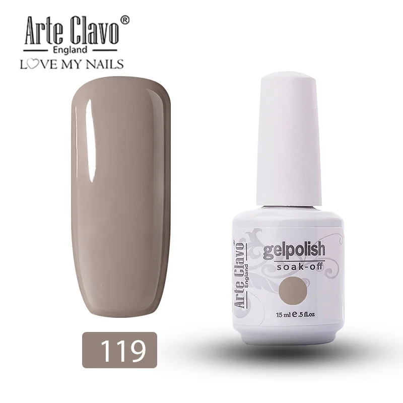 119 Arte Clavo, 244 цветов, Гель-лак для ногтей, блестящий Светодиодный УФ-Гель-лак, лак для дизайна ногтей, впитывающий Гель-лак, телесный, 15 мл, Гель-лак для ногтей - Цвет: 119