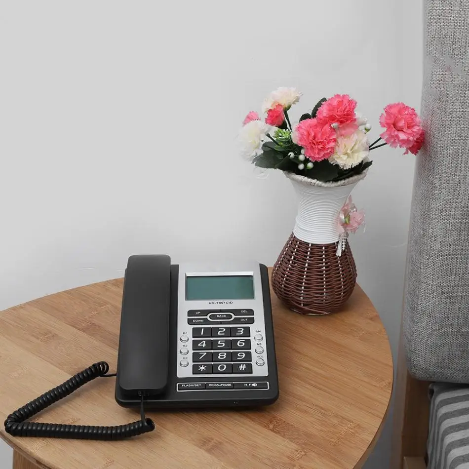 Vbestlife KX-T891 DTMF/FSK системы ЖК-дисплей Дисплей телефон с проводом 5 групп Скорость циферблат Домашний Настольный телефон черный, белый цвет