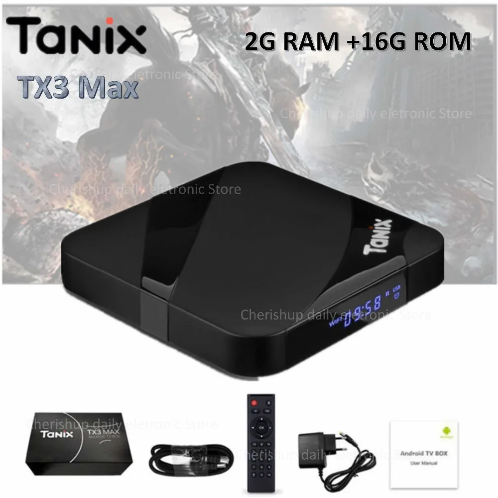Tanix TX3 Max умный ТВ Box Android 7 1 телеприставки HDMI 2 0 H.265 4 К Media Player Amlogic S905W ГБ 16 Bluetooth PK x96