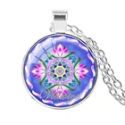 VILLWICE Мандала Цветок лотоса ожерелье искусство подвесной стеклянный купол Йога ювелирные изделия Священная Геометрия ожерелье Мандала zen подарки 2018