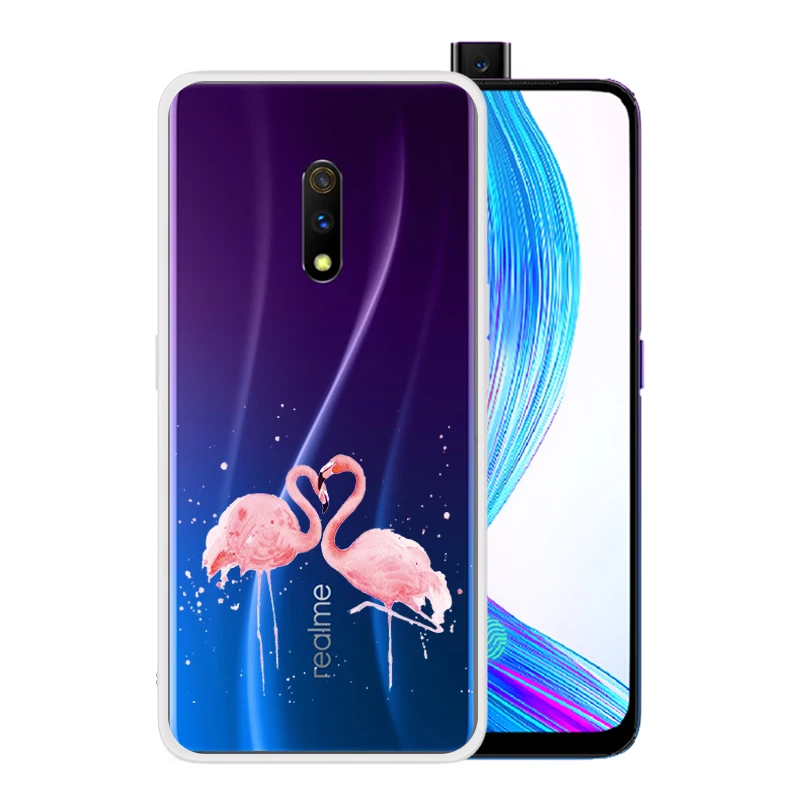 Мягкий силиконовый прозрачный чехол из ТПУ для OPPO Realme XT 5 Pro X2 X Lite 3 F11 F7 F5 F9 Find Flamingo |