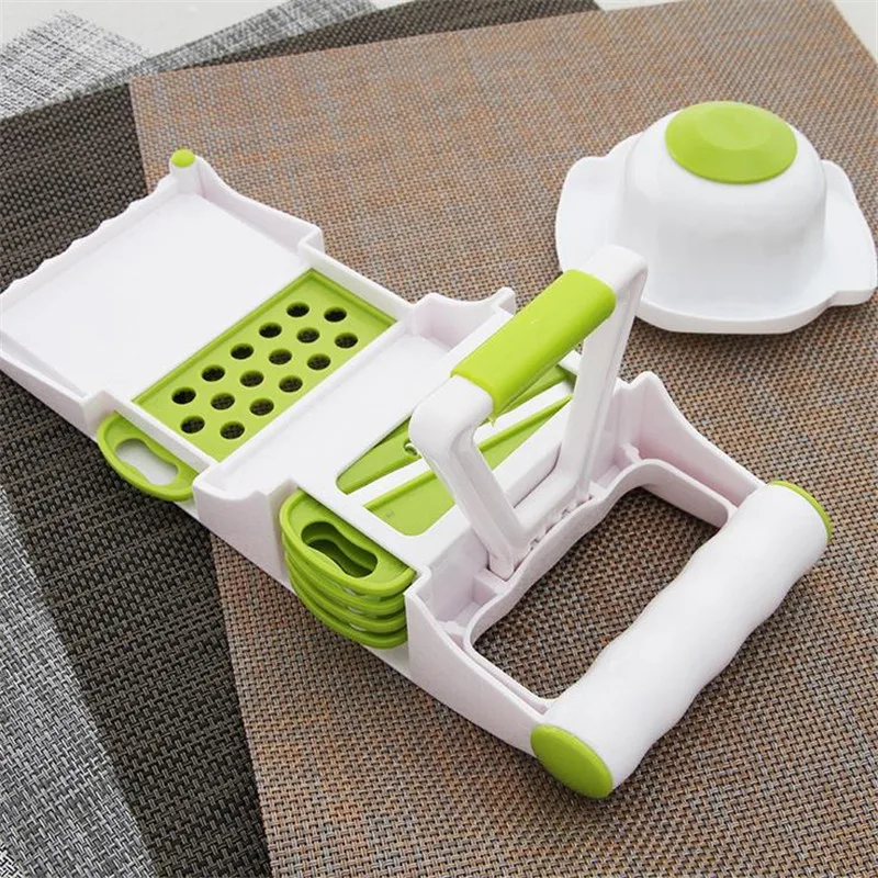 5 in 1 Mutifunctional Vegetable Fruit Slicer Creative Storage Stainless Steel Peeler Cutter Manual Kitchen Tools | Дом и сад