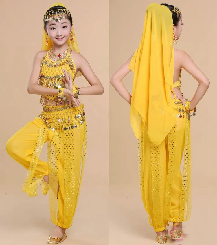 Детские костюмы для танца живота девочек комплект индийская одежда выступления