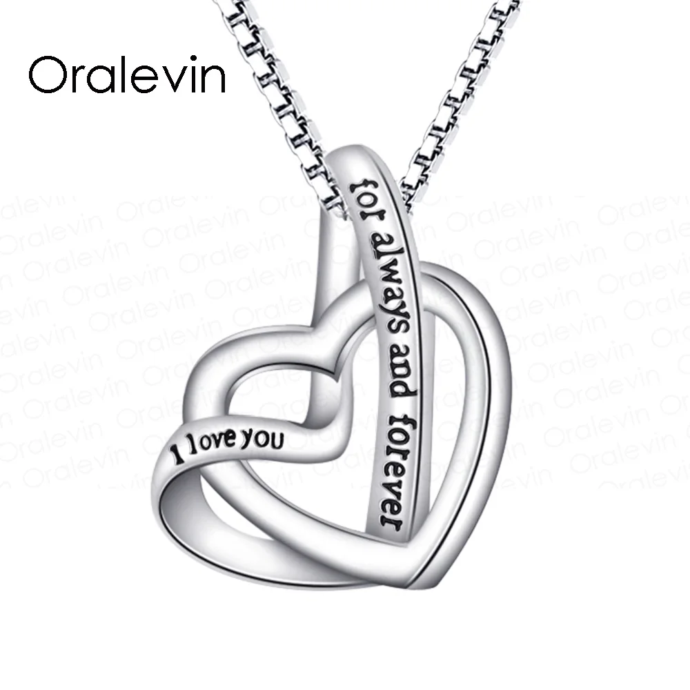 Я тебя люблю для всегда и навсегда гравировкой Бесконечность переплетение кулон