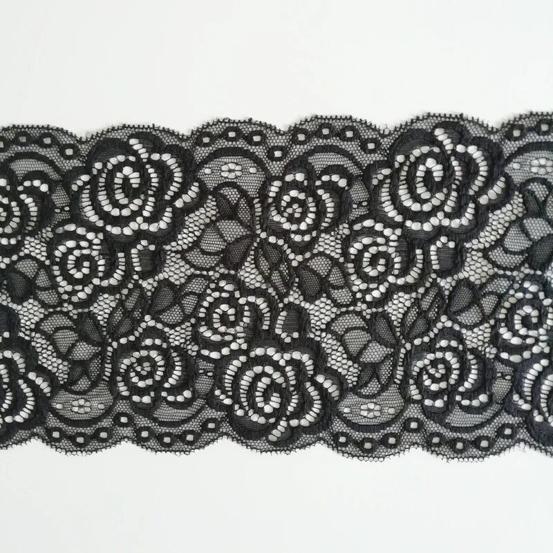 

6yards Width 15cm White Black Nylon Elastic Lace ribbon stretch Lace Trim fabrics clothes garment underwear DIY accessories