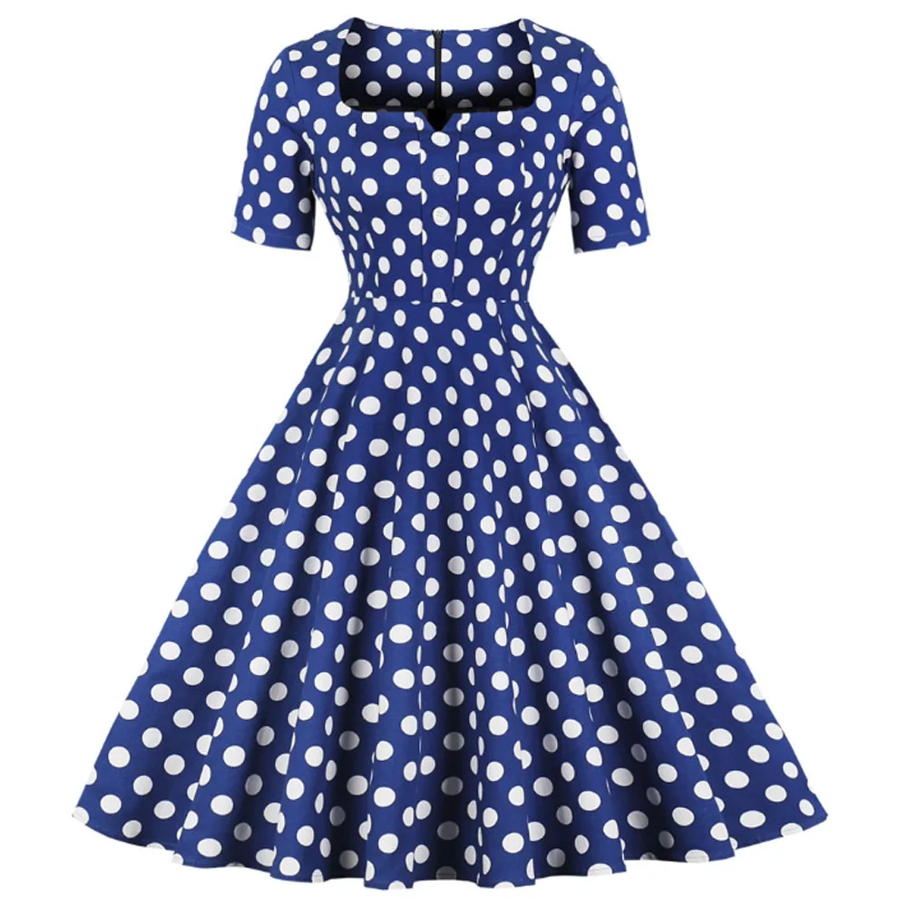 50s 60s Одри Хепберн Платье для женщин короткий рукав пуговицы халат Pinup Ретро