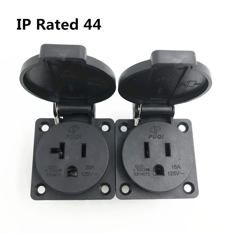 Черная 15A/20A 125V круглая крышка наружная розетка IP44 американская AC Розетка