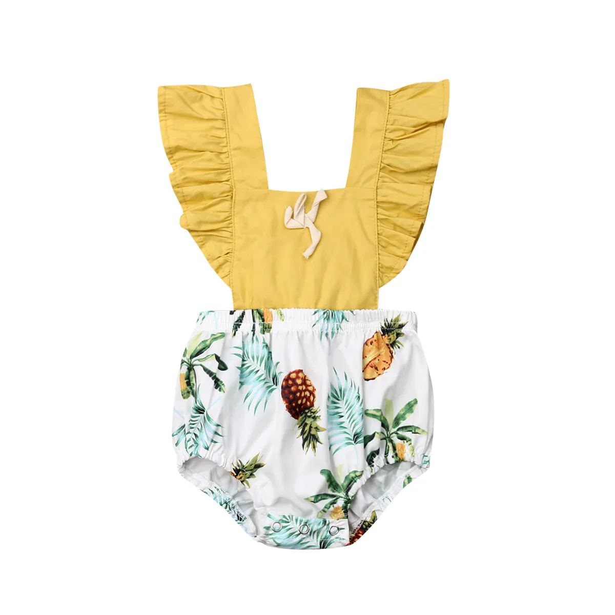 Боди с принтом ананаса лето 2019 Jumpsut Одежда для новорожденных девочек Sunsuit