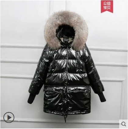 Gray fur collar Бренд Bright face, женские пуховики, новинка, зимняя модная верхняя одежда с большим натуральным меховым воротником, пальто LZ028 - Цвет: Gray fur collar