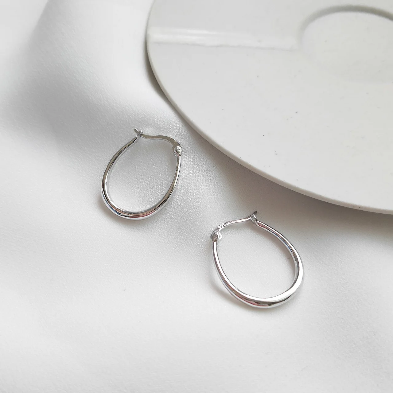 Пряжка U однотонные серьги из настоящего серебра оптовая продажа женские с