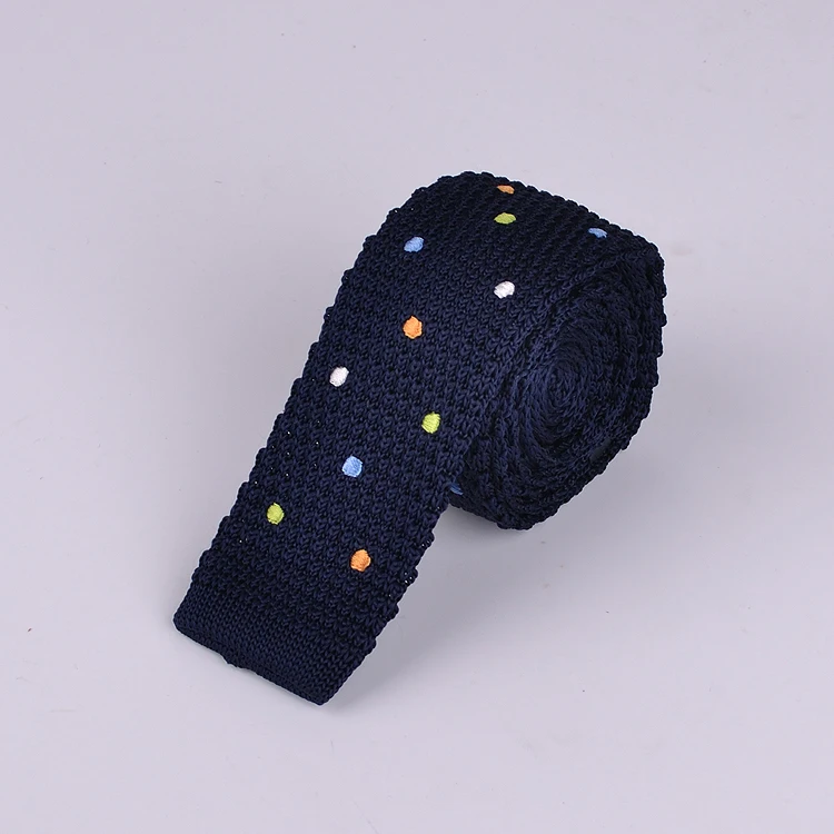 Модные вязаные галстуки цветные в горошек для взрослых высокое качество вязаный