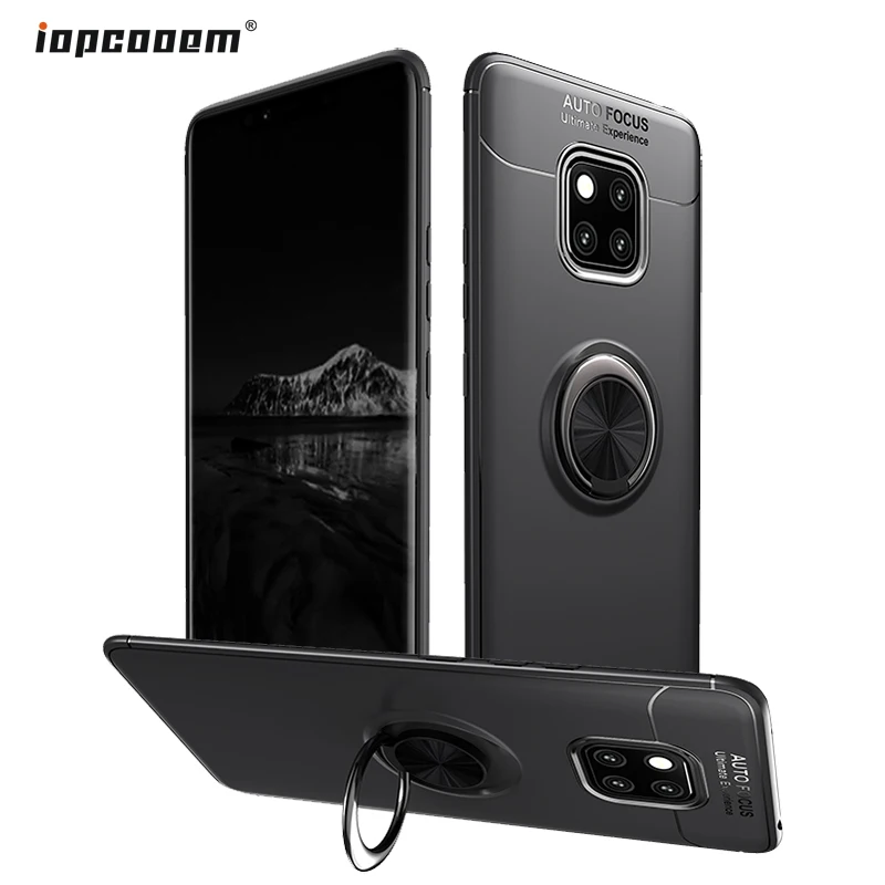 Для huawei mate 20 Pro чехол задняя крышка Мягкий силикон с подставкой кольцо