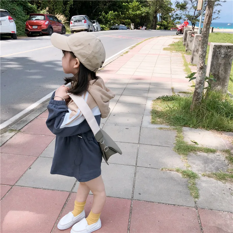 2019 Новое поступление весеннее Хлопковое платье с капюшоном в Корейском стиле