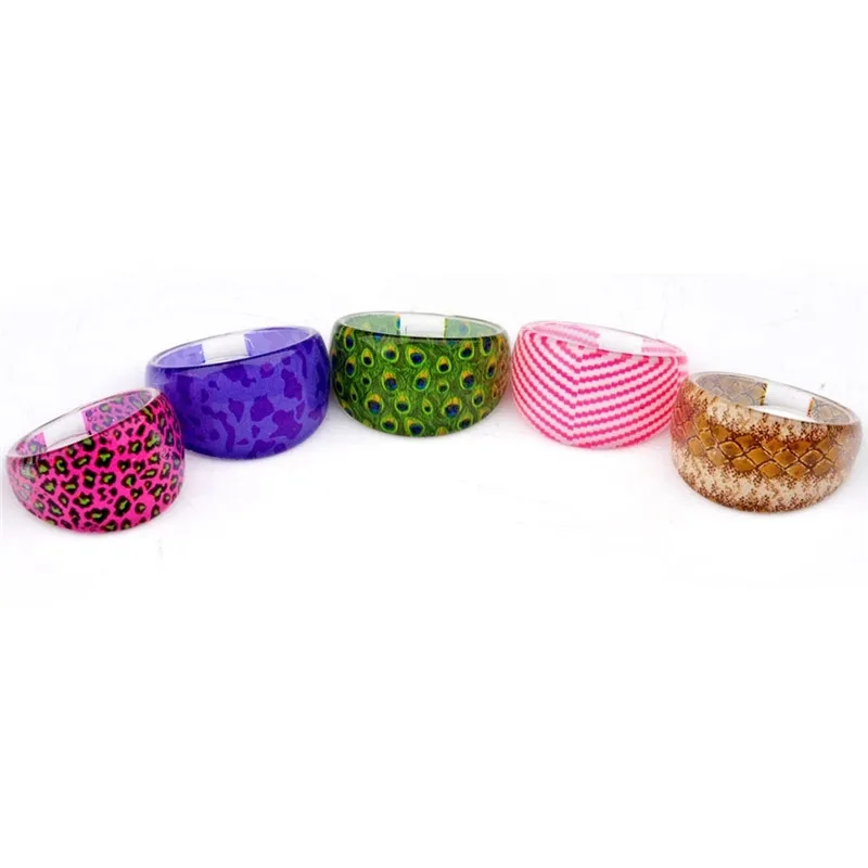 Wholesale Mixed 10Pcs/Lot Vintage Advance Resin Finger Rings for Women and Men - Unisex Fashion Charm Jewelry Gifts image 5