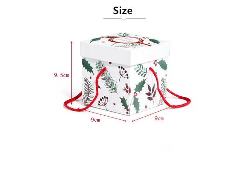 20 шт. цветная бумажная коробка Рождественская Подарочная упаковочная