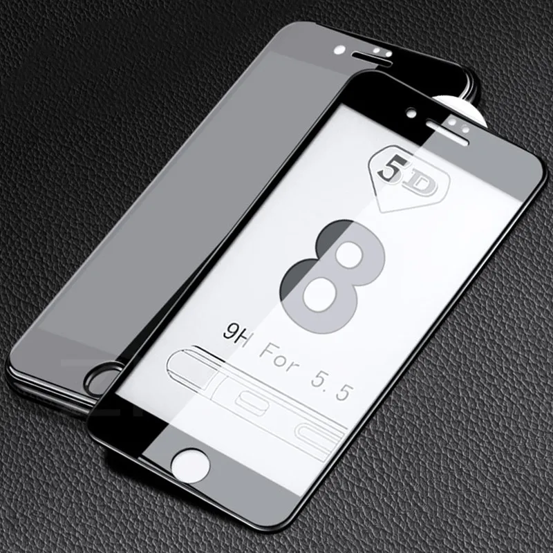 ZNP Защитное стекло для iPhone 6 6S Plus, закаленное защитное стекло 5D с закругленными краями для iPhone 8 7 Plus X, пленка