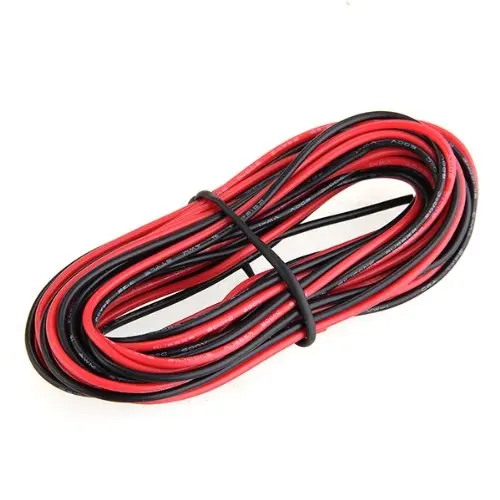 2x 3M 24 Gauge AWG Silicone Rubber Wire Cable Red Black Flexible | Electrical Wires
