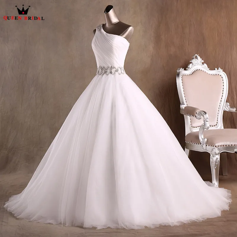 Бальное платье на одно плечо с кристаллами длинное торжественное свадебное Robe De
