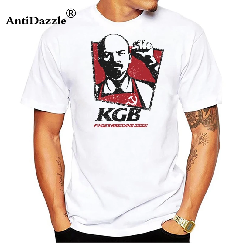 Новая мода Россия KGB футболки для мужчин Летний стиль короткий рукав хлопок o
