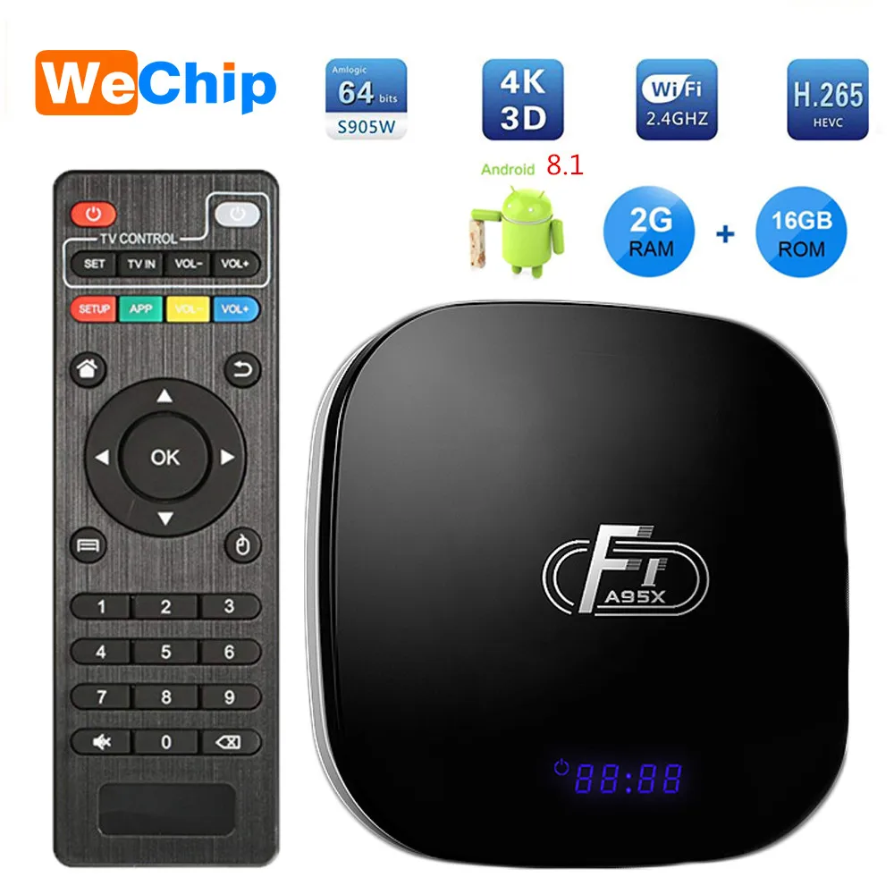 ТВ приставка Wechip A95X F1 1 + 8 Гб ГГц Wi Fi 4 ядра 2 Мбит/с|ТВ-приставки и медиаплееры| |