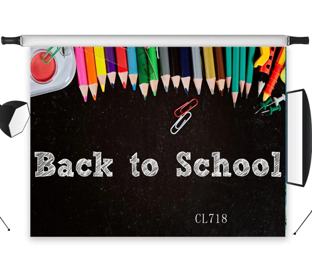 Бесшовные Моющиеся Красочные карандаши обратно в школу фон без складок