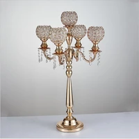10pcslot crystal candelabras 85 cm tall 5 arms candle holders pendants wedding centerpiece decoration candlestick