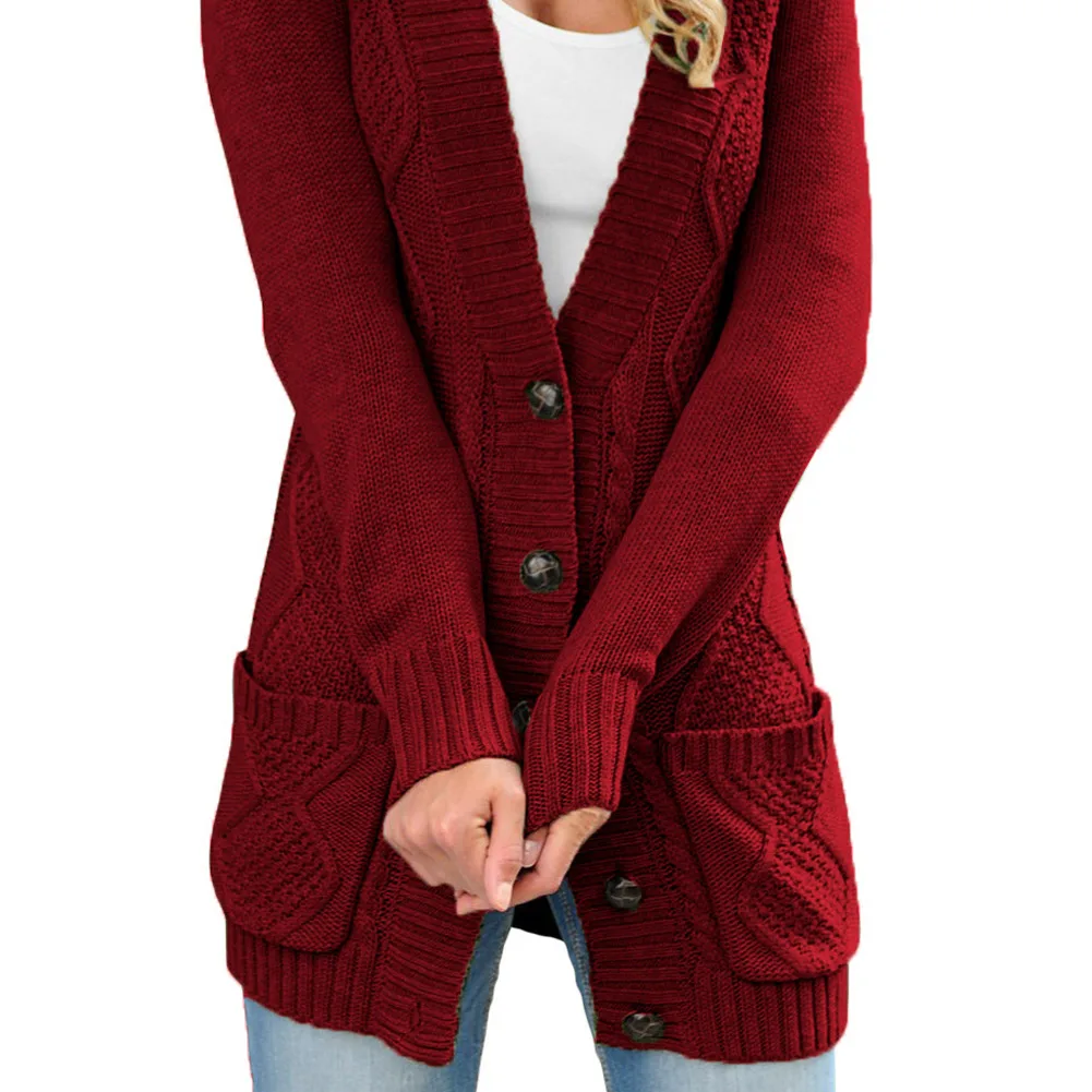 warm 2019 Autumn Winter Fashion Women Long Sleeve loose knitting cardigan sweater Knitted Female Cardigan pull femme coat |