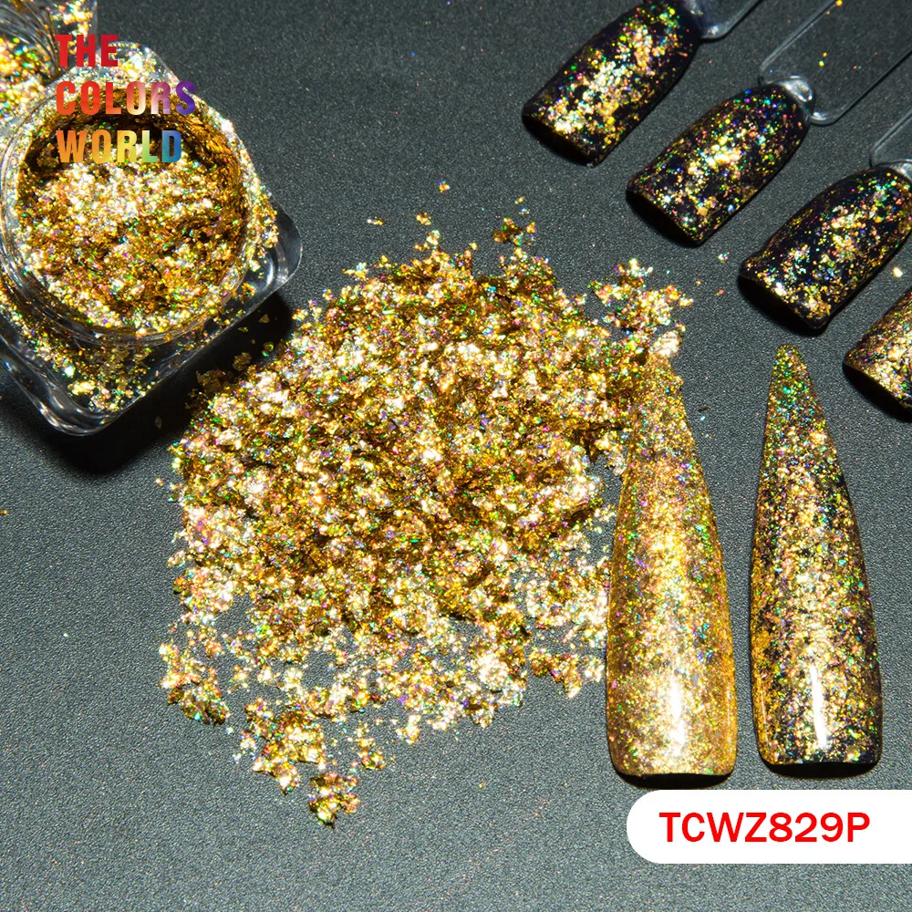 Голографический Galaxy голографический лазер TCWZ829P золотые хлопья для украшения