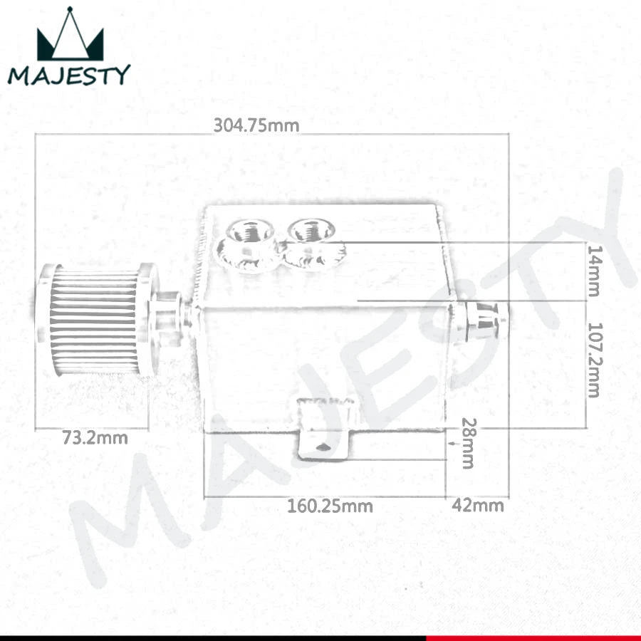 Алюминиевый резервуар для отпуска масла емкостью 2 литра и впускным клапаном