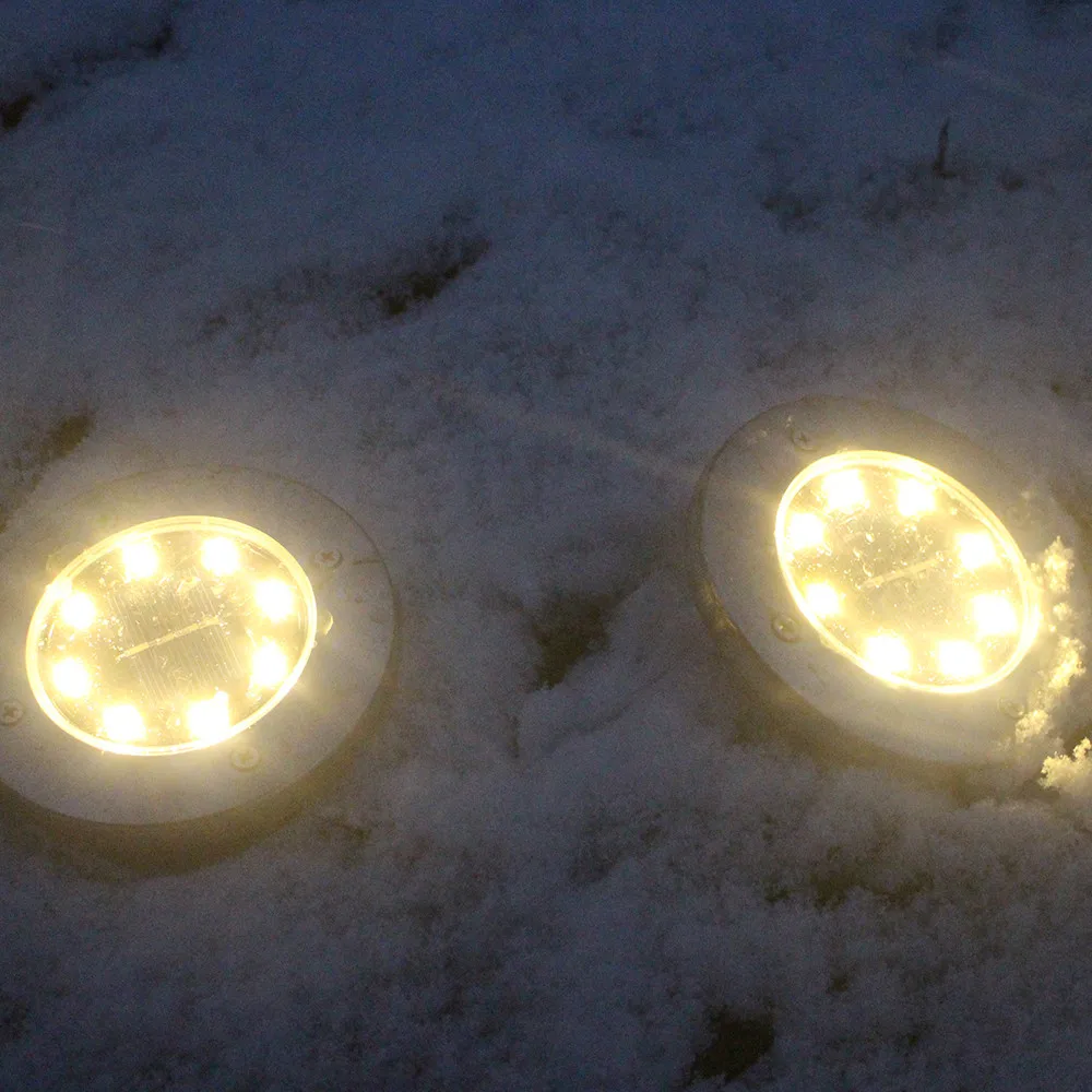 Холодный/теплый белый 8 LED Солнечная энергия похороненный свет наземная лампа