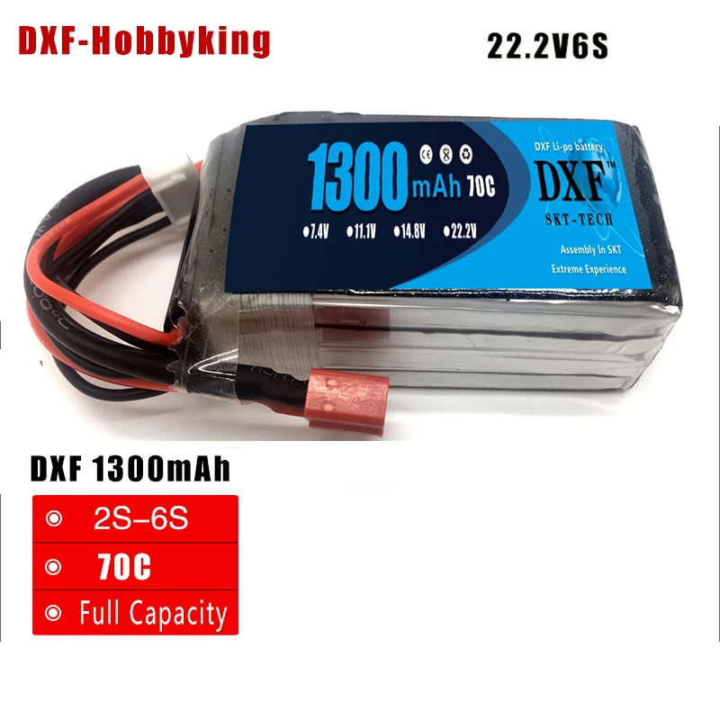 Литий полимерный аккумулятор DXF 1300 мАч 22 2 в 6S 70C (макс. C) с разъемом XT60 для FPV