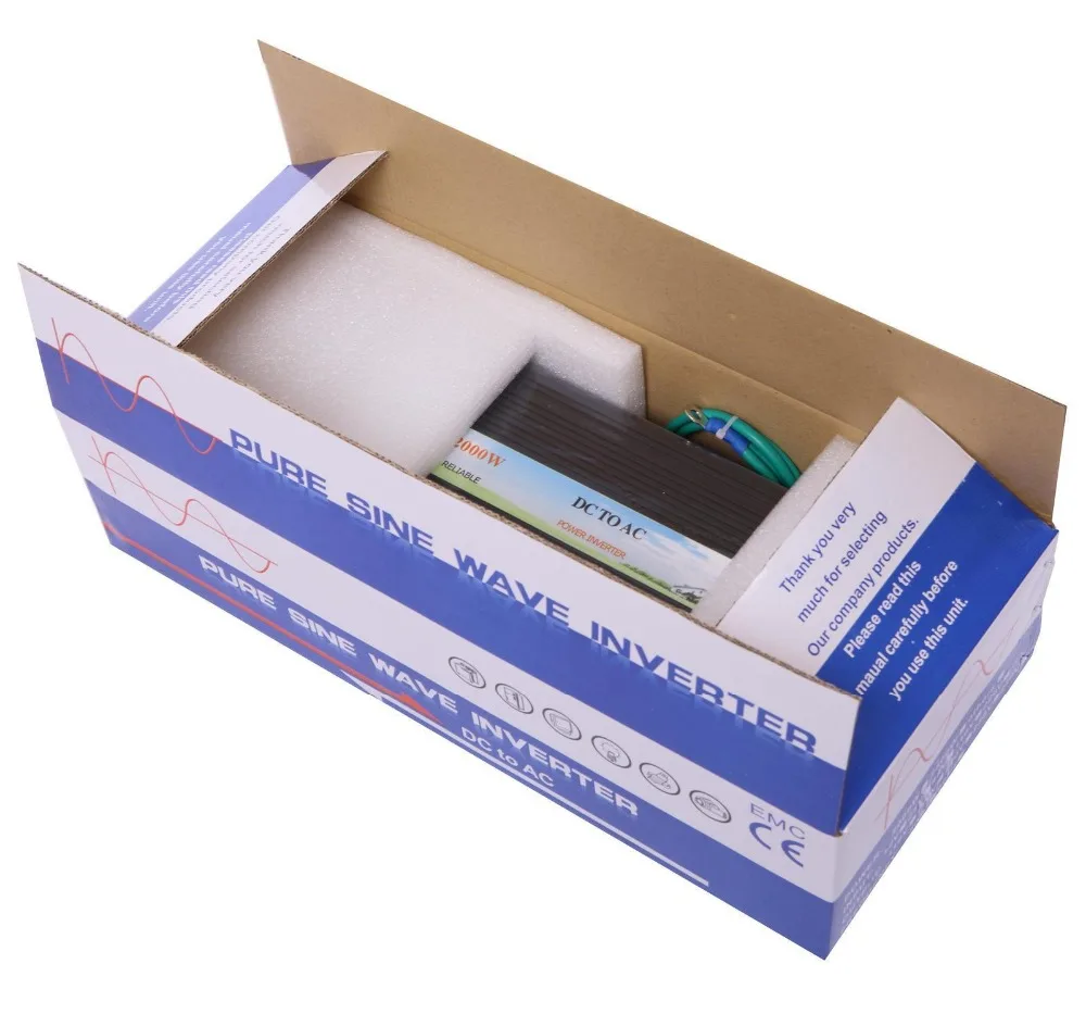 Солнечный инвертор с немодулированным синусоидальным сигналом от 12 В до 220 1500 Вт